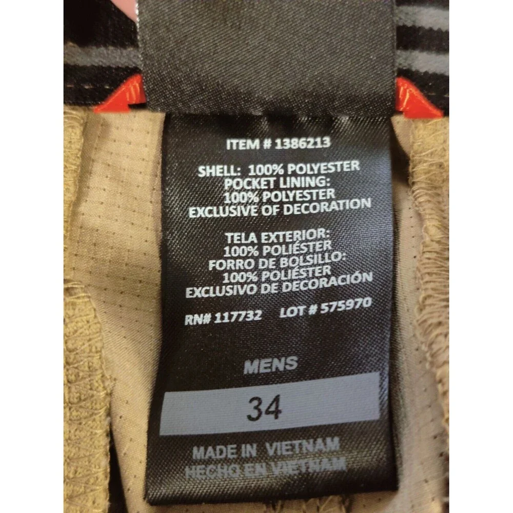 Men's Gerry Taupe/Brown Shorts Hiking Pockets Outdoors Lightweight Casual Sz 34
